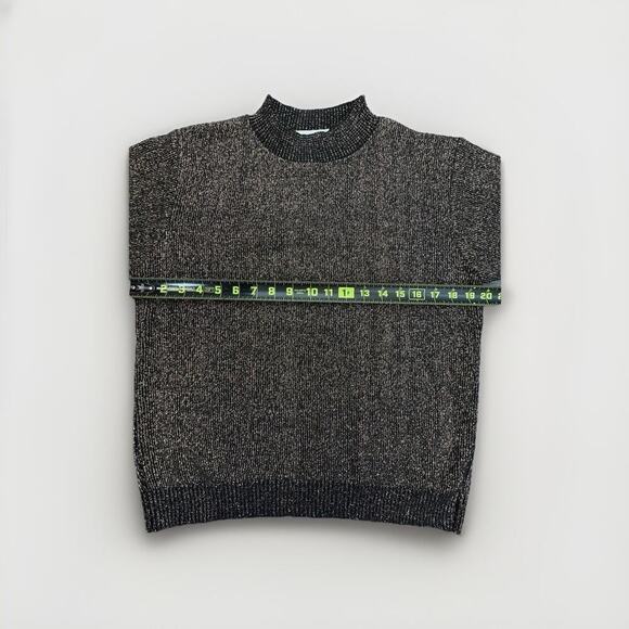 Carly Blake Women’s Vintage Holiday Sweater Gold Black Metallic M USA RN 63595 - Picture 3 of 7